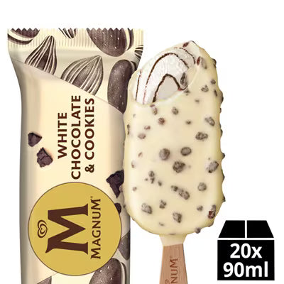 MAGNUM WHITE CHOC-COOKIE £2.50 20X90ml