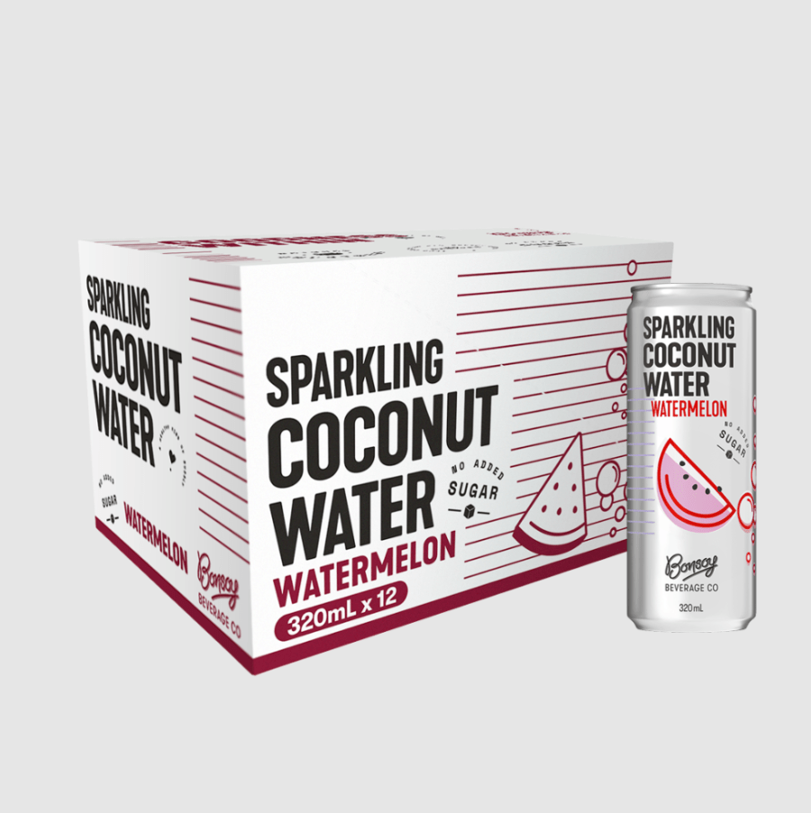 Bonsoy Sparkling Coconut Water w/ Watermelon 12x250 ml - Cafe Supply