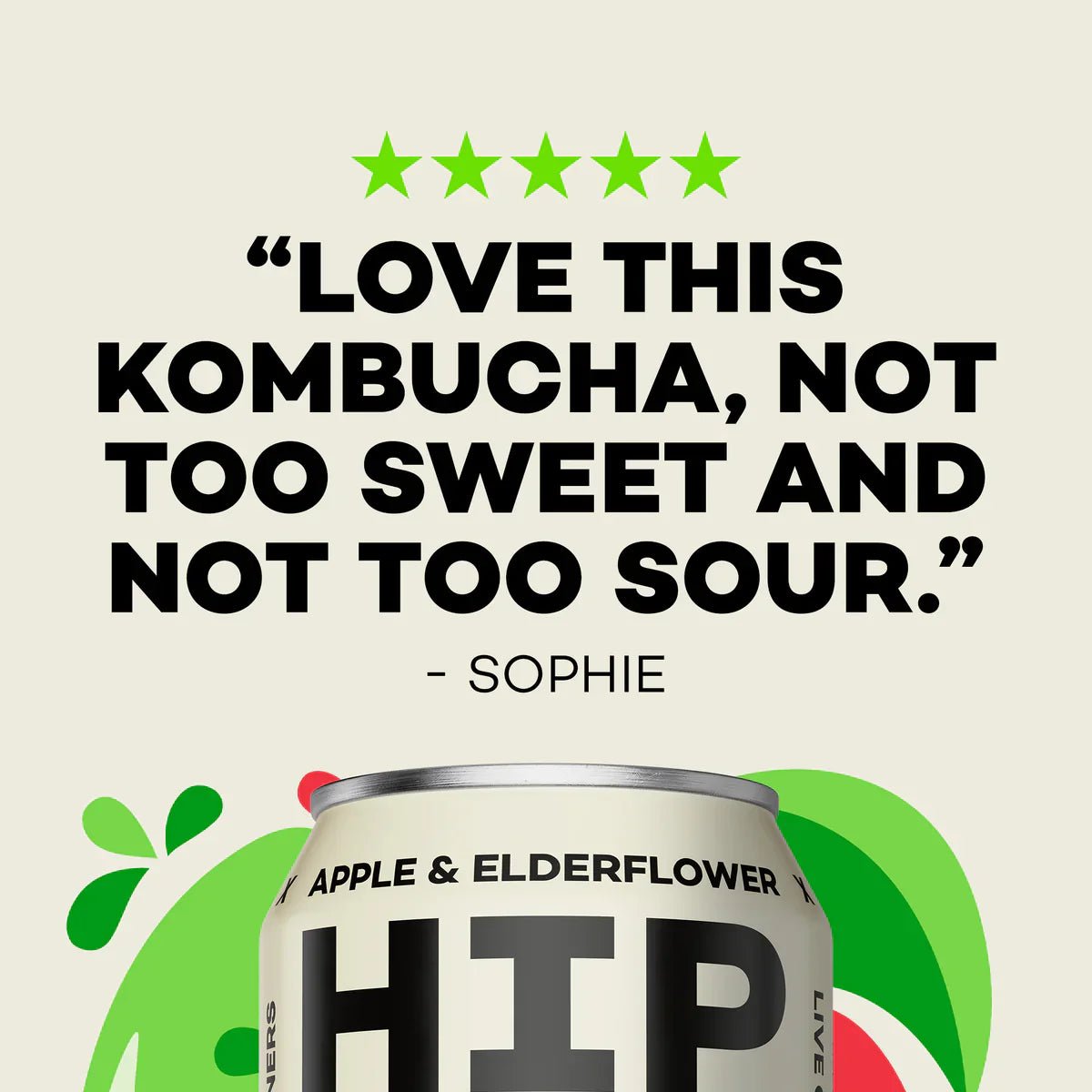 Hip Pop Apple Elderflower Kombucha - Cafe Supply