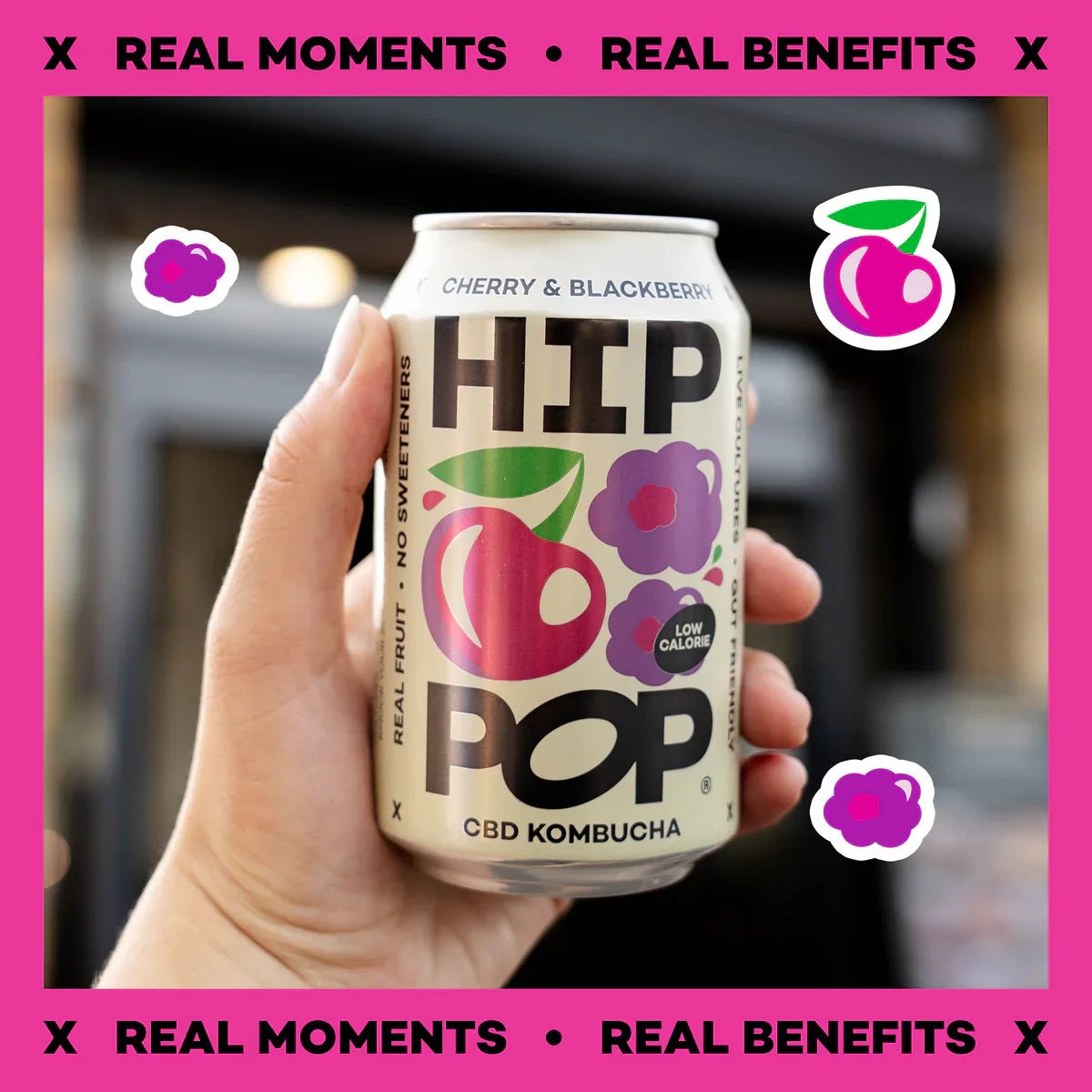 Hip Pop Cherry Blackberry Cbd Kombucha - Cafe Supply