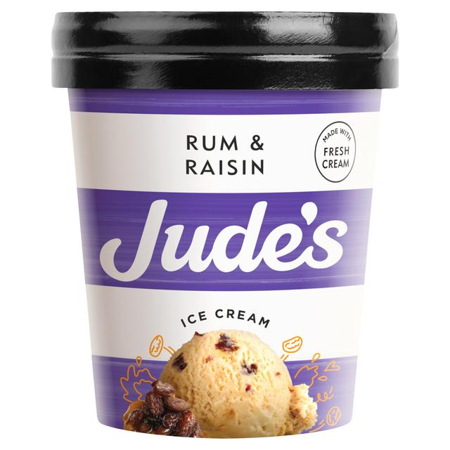 Jude's rum and raisin ice cream, 6 x 460ml, wholesale