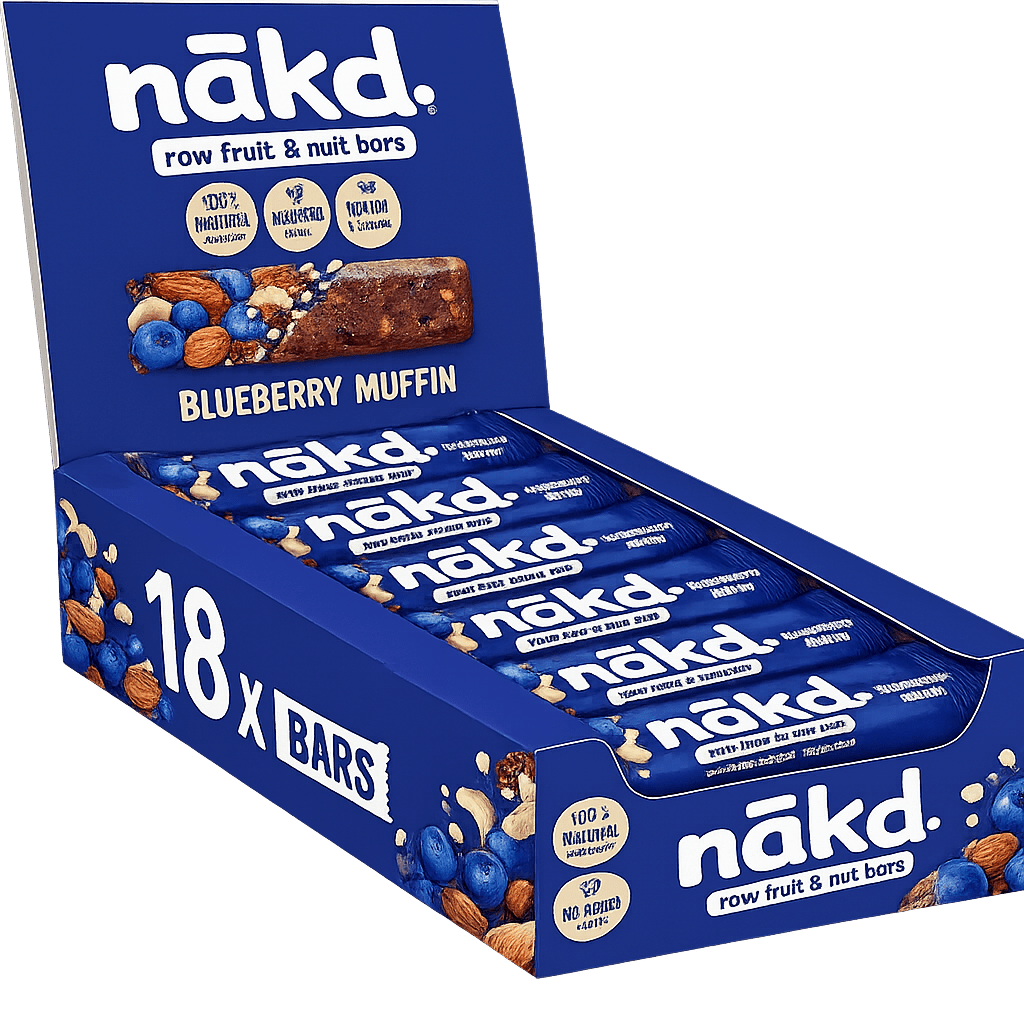 NAKD BLUEBERRY MUFF BAR 35GX18 RRP£1.30 - Cafe Supply