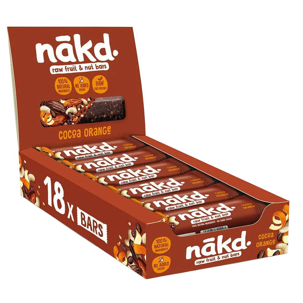 NAKD COCOA ORANGE BAR 35GX18 RRP£1.30 - Cafe Supply
